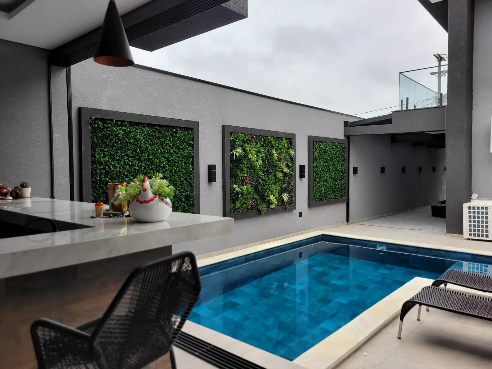 Painel de jardim vertical artificial em evento